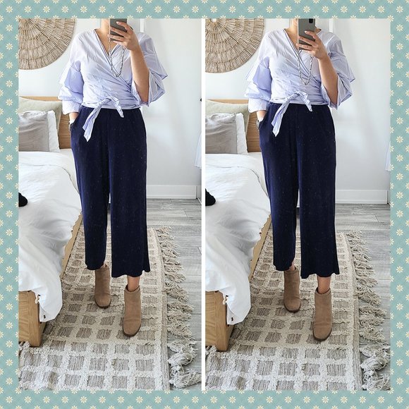 Zara Blue Ruffle Wrap Top‎ - Picture 1 of 6